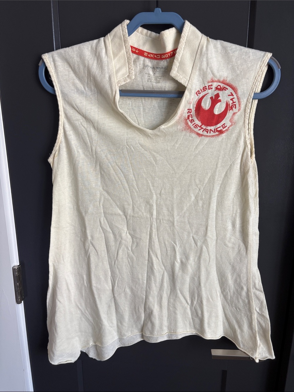 Star Wars Cream Tank with Red Rebel Rise Emblem